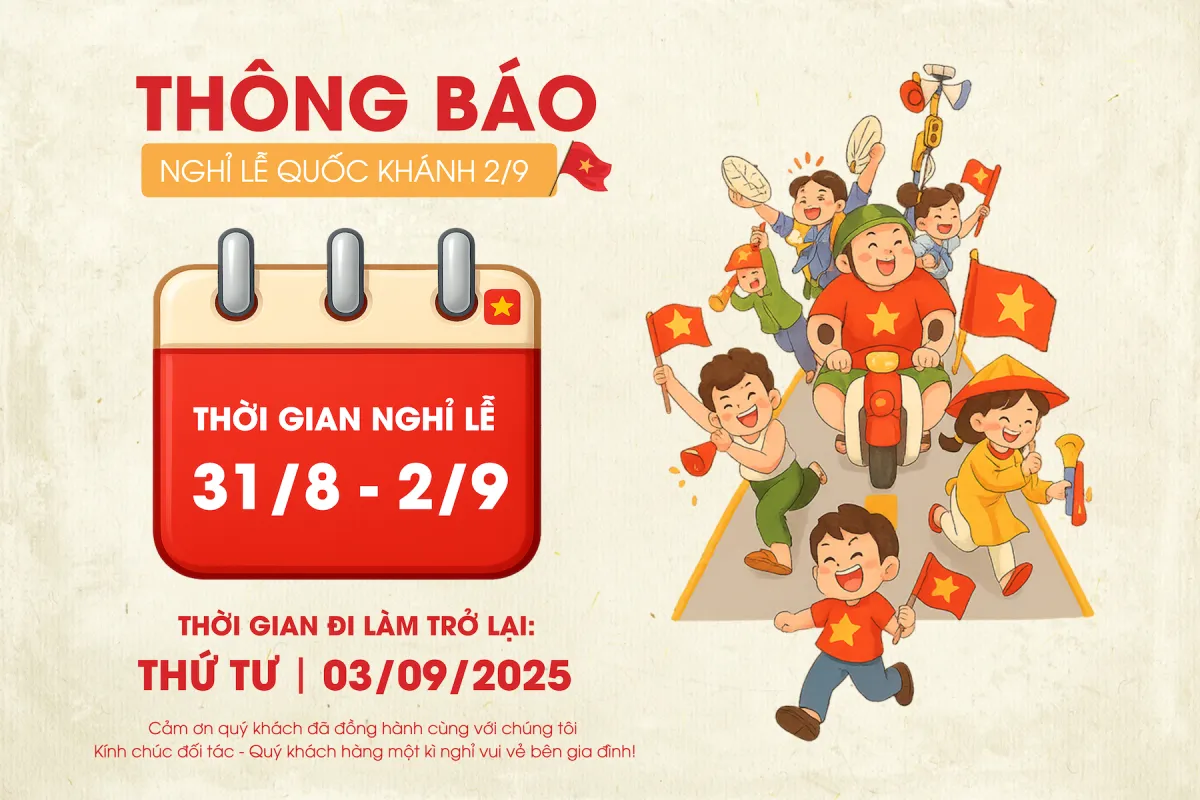 Thông báo lịch nghỉ Lễ Quốc Khánh 2/9/2025